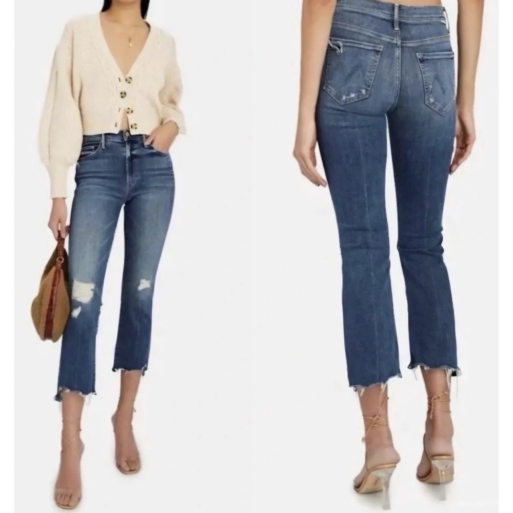 MOTHER‎ Jeans The Insider Crop Step Women's Size 25 Blue Chew Dancing on Coals
